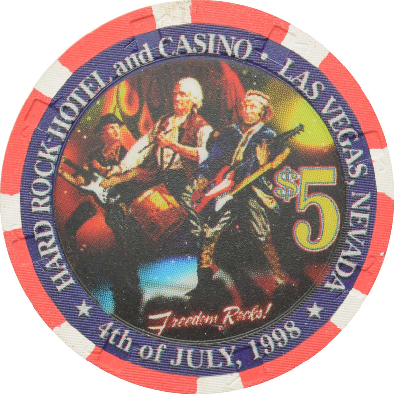 Hard Rock Casino Las Vegas Nevada $5 Independence Day Chip 1998