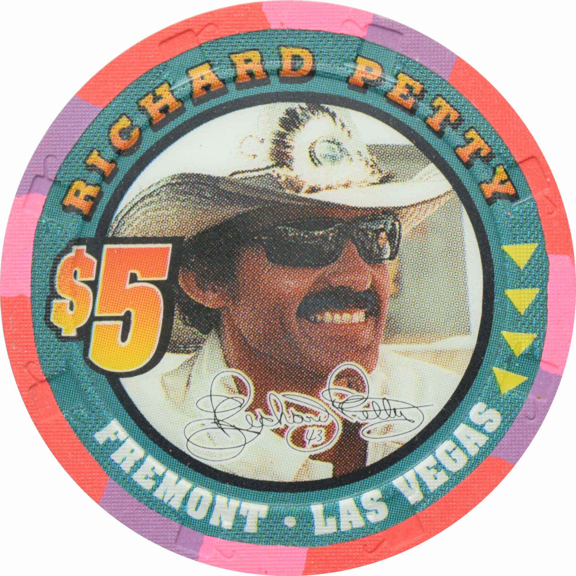 Fremont Casino Las Vegas Nevada $5 Richard Petty Chip 2000