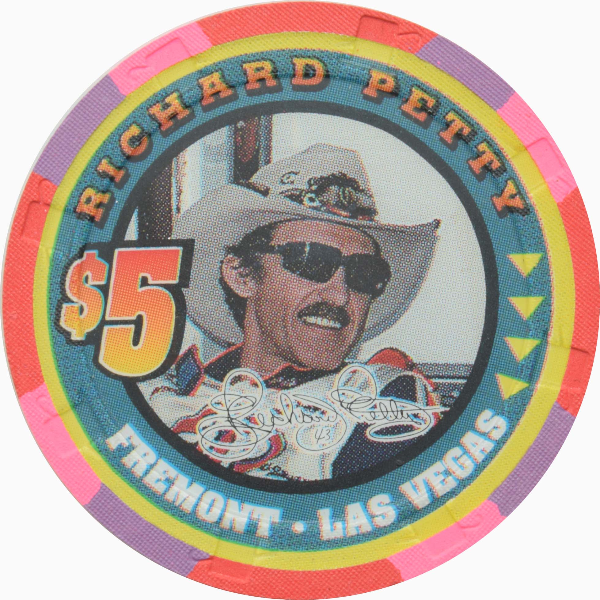 Fremont Casino Las Vegas Nevada $5 Richard Petty Chip 2001