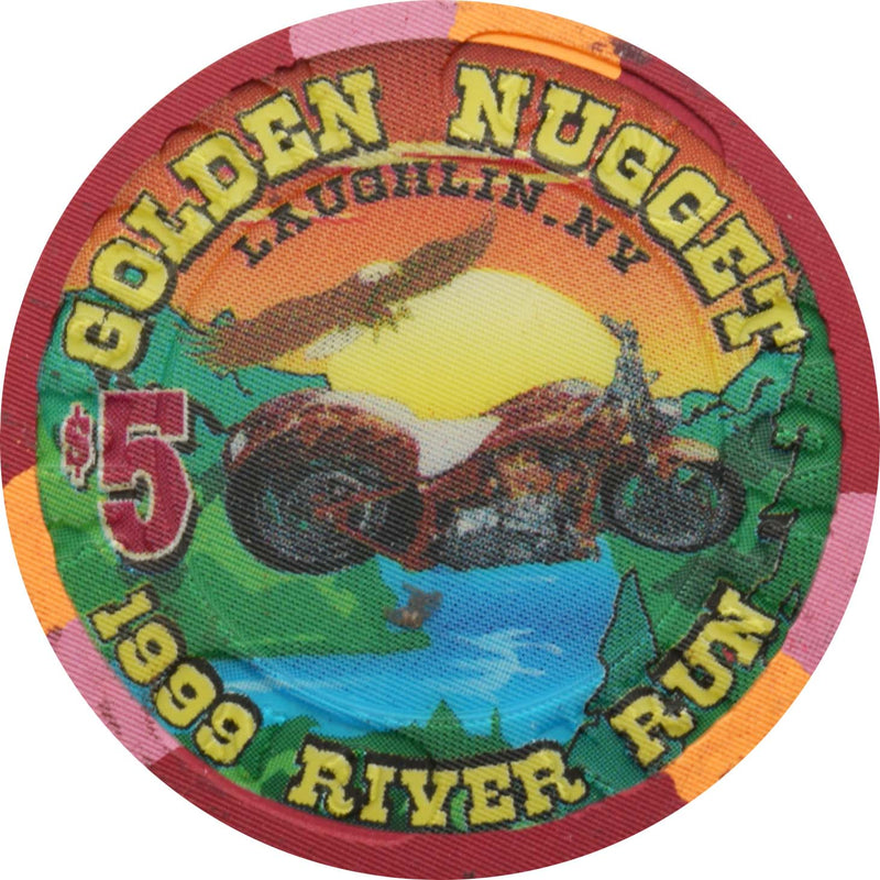 Golden Nugget Casino Laughlin Nevada $5 Chip River Run 1999