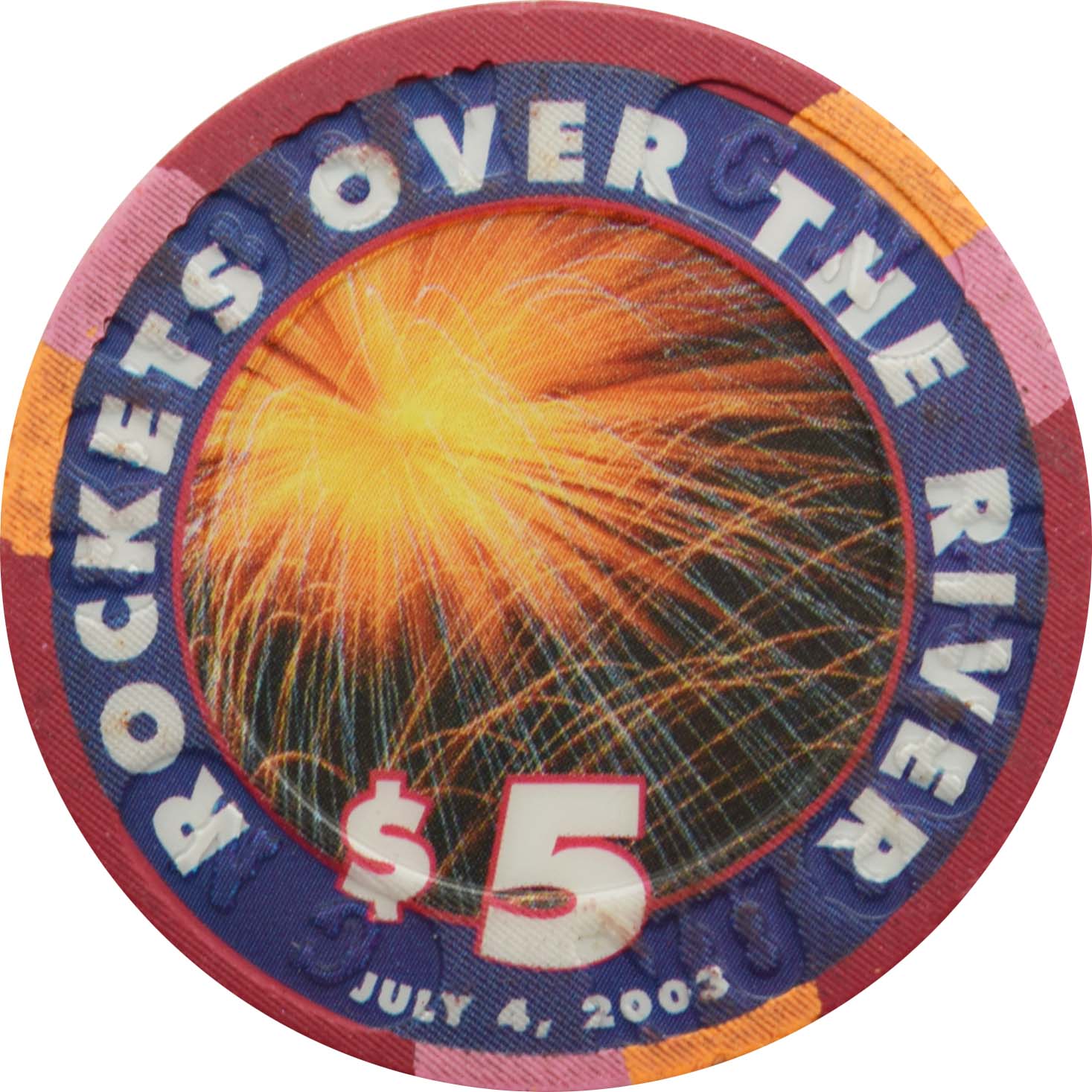 Golden Nugget Casino Laughlin Nevada $5 Chip Independence Day 2003