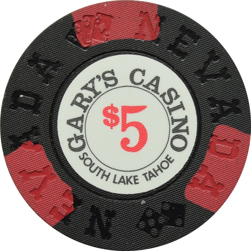 Gary's Casino Lake Tahoe Nevada $5 Black Chip 1976