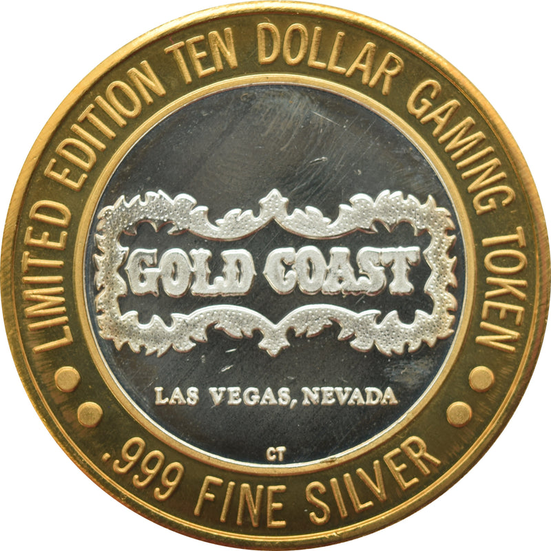 Gold Coast Casino Las Vegas "Blackjack 21" $10 Silver Strike .999 Fine Silver 1997