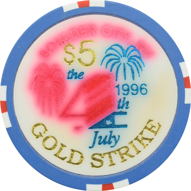 Gold Strike Casino Boulder City Nevada $5 4th of July Chip 1996