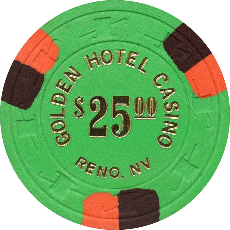 Golden Hotel Casino Reno Nevada $25 Chip 1980