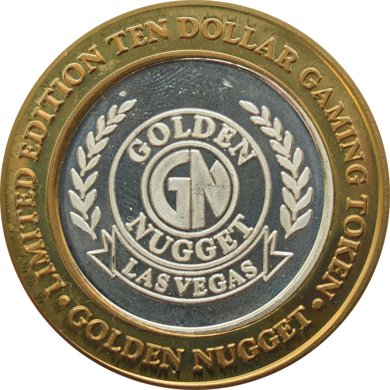 Golden Nugget Casino Las Vegas "GN Logo" $10 Silver Strike .999 Fine Silver 1994