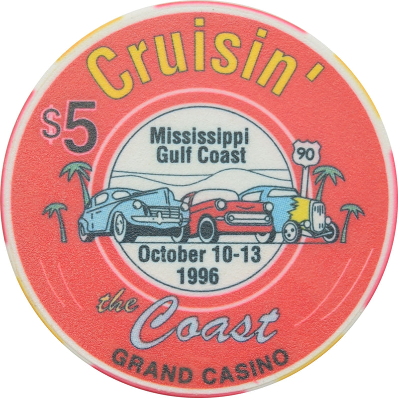 Grand Casino Biloxi Mississippi $5 Cruisin' The Coast Chip