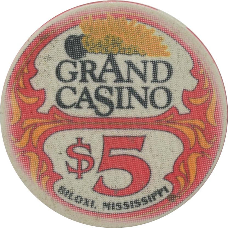 Grand Casino Biloxi Mississippi $5 Ceramic Chip