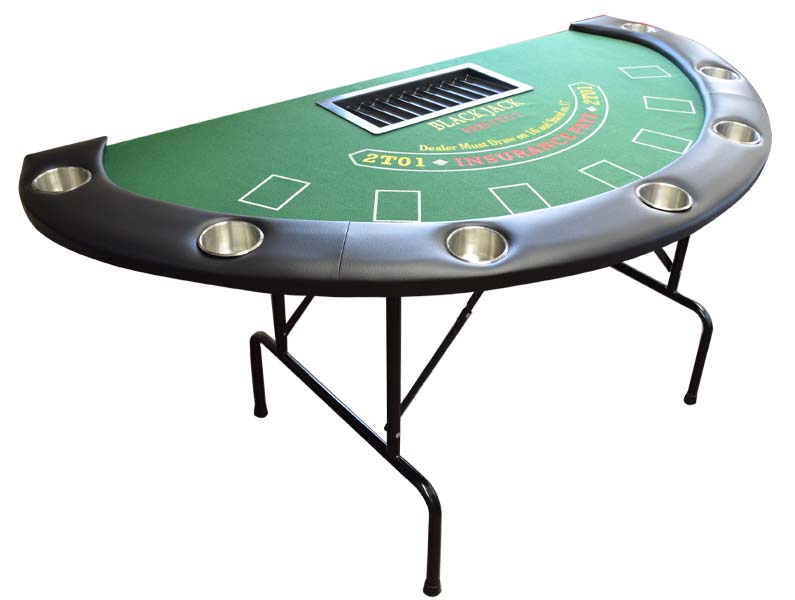 71'' Casino Style Blackjack Folding Legs Table With Dealer Tray (rental)