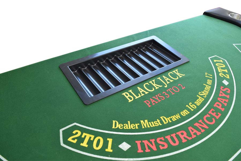 71'' Casino Style Blackjack Folding Legs Table With Dealer Tray (rental)