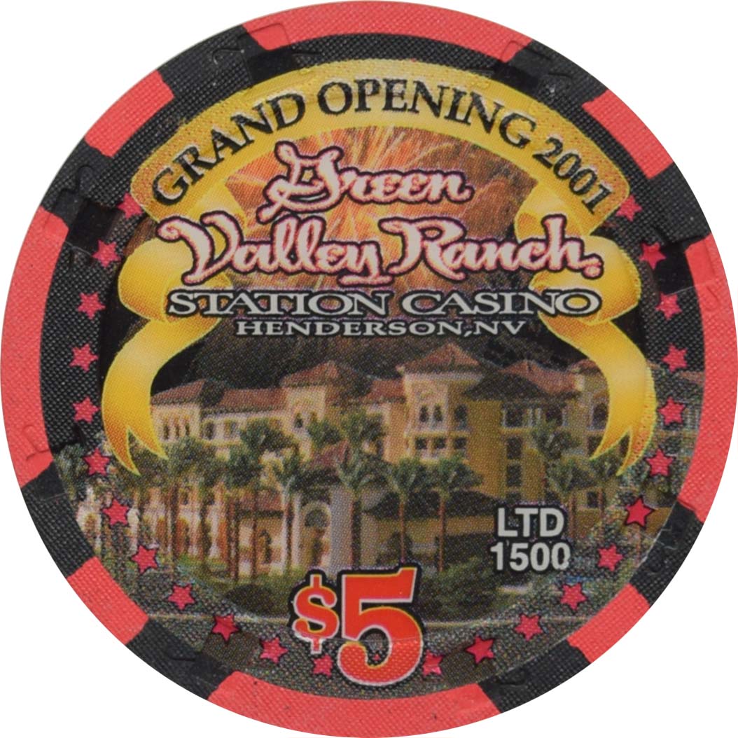 Green Valley Ranch Casino Henderson Nevada  $5 Grand Opening Chip 2001