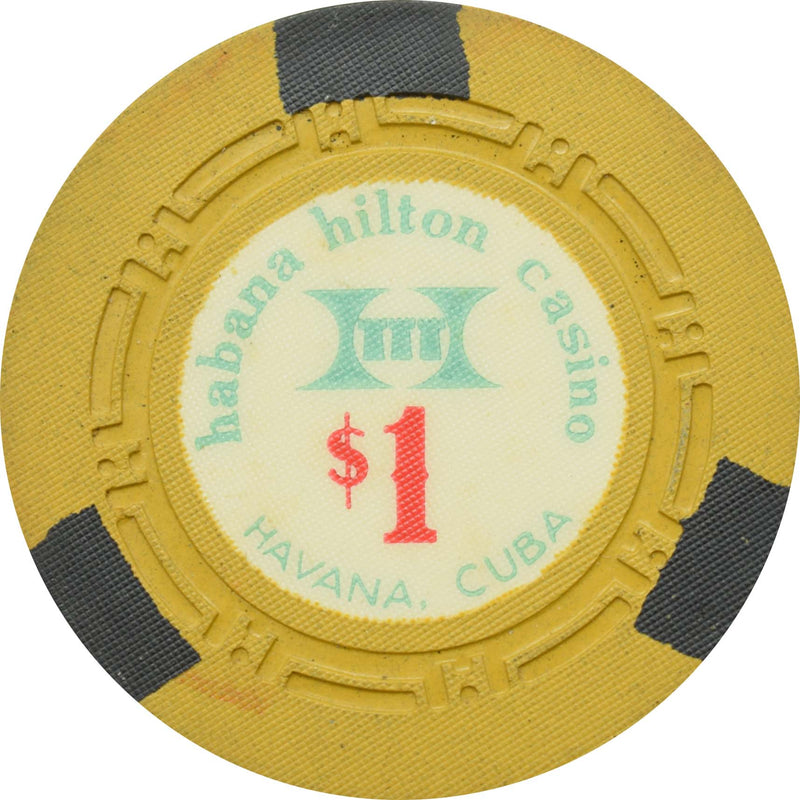 Habana Hilton Casino Havana Cuba $1 Yellow Chip