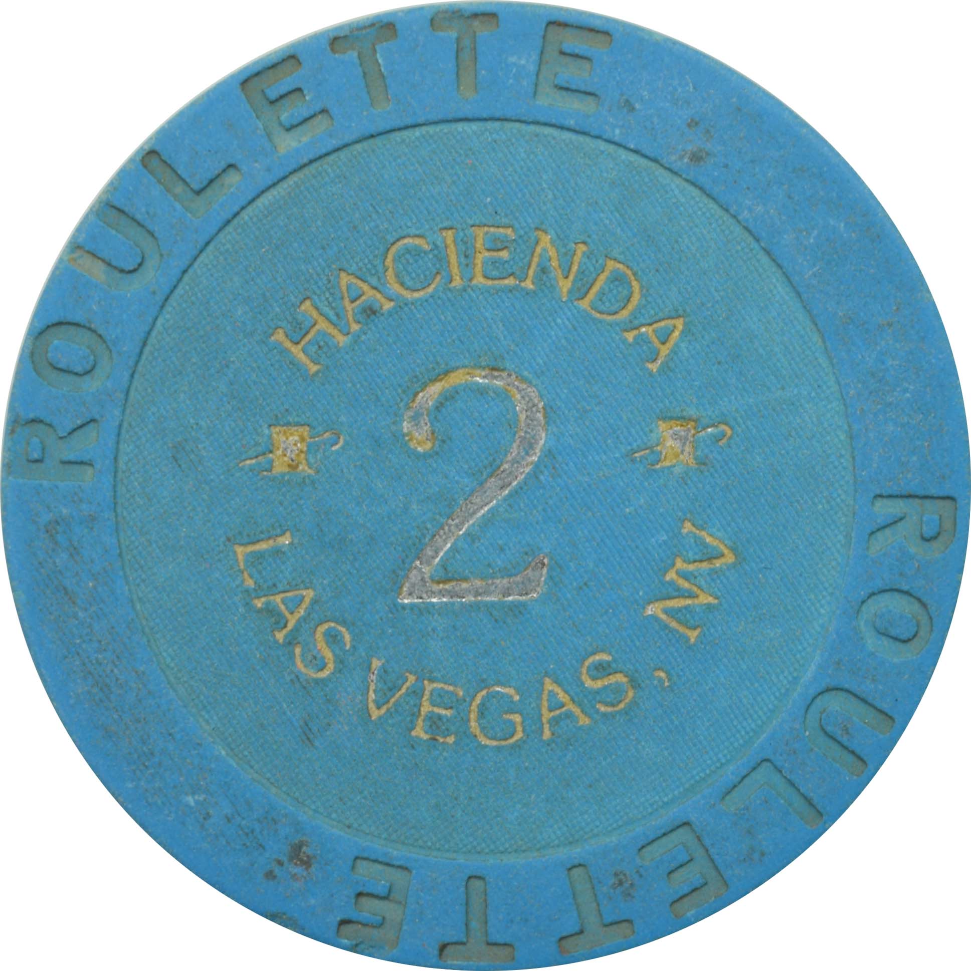 Hacienda Casino Las Vegas Nevada Blue Roulette 1 Chip 1990s