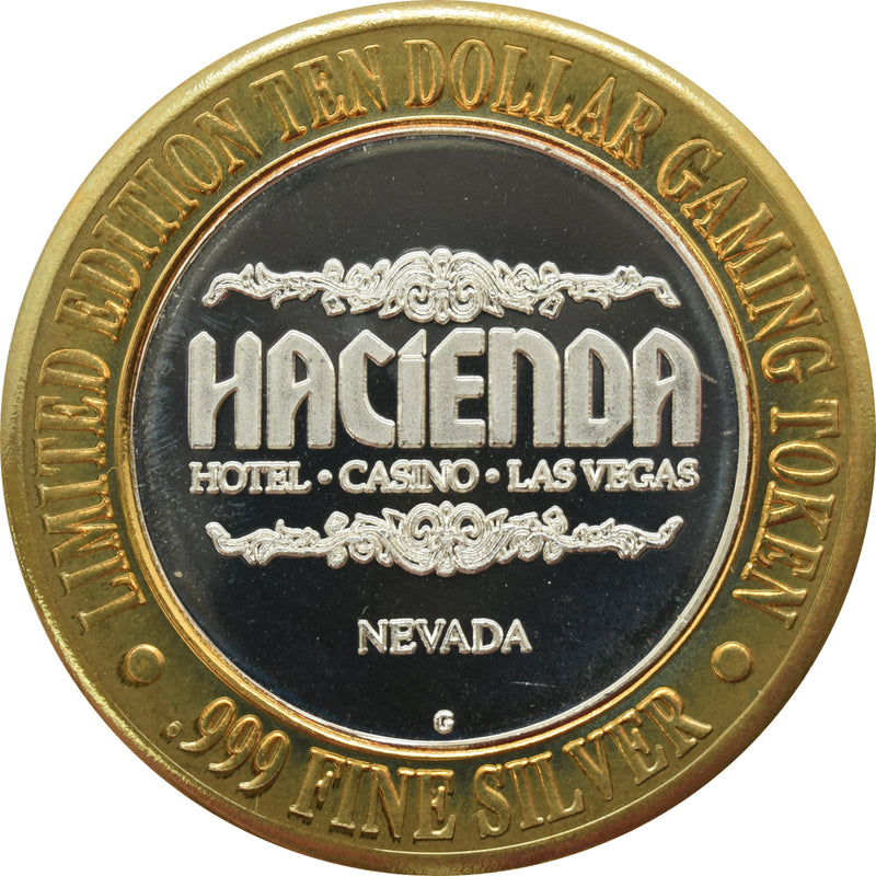 Hacienda Casino Las Vegas "Gaucho on Horse" $10 Silver Strike .999 Fine Silver 1995