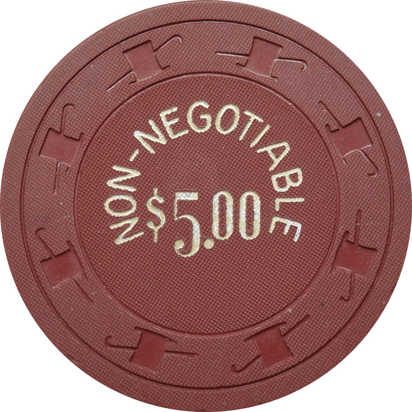 Hacienda Casino Las Vegas Nevada $5 Card Room Non-Negotiable Chip 1960s