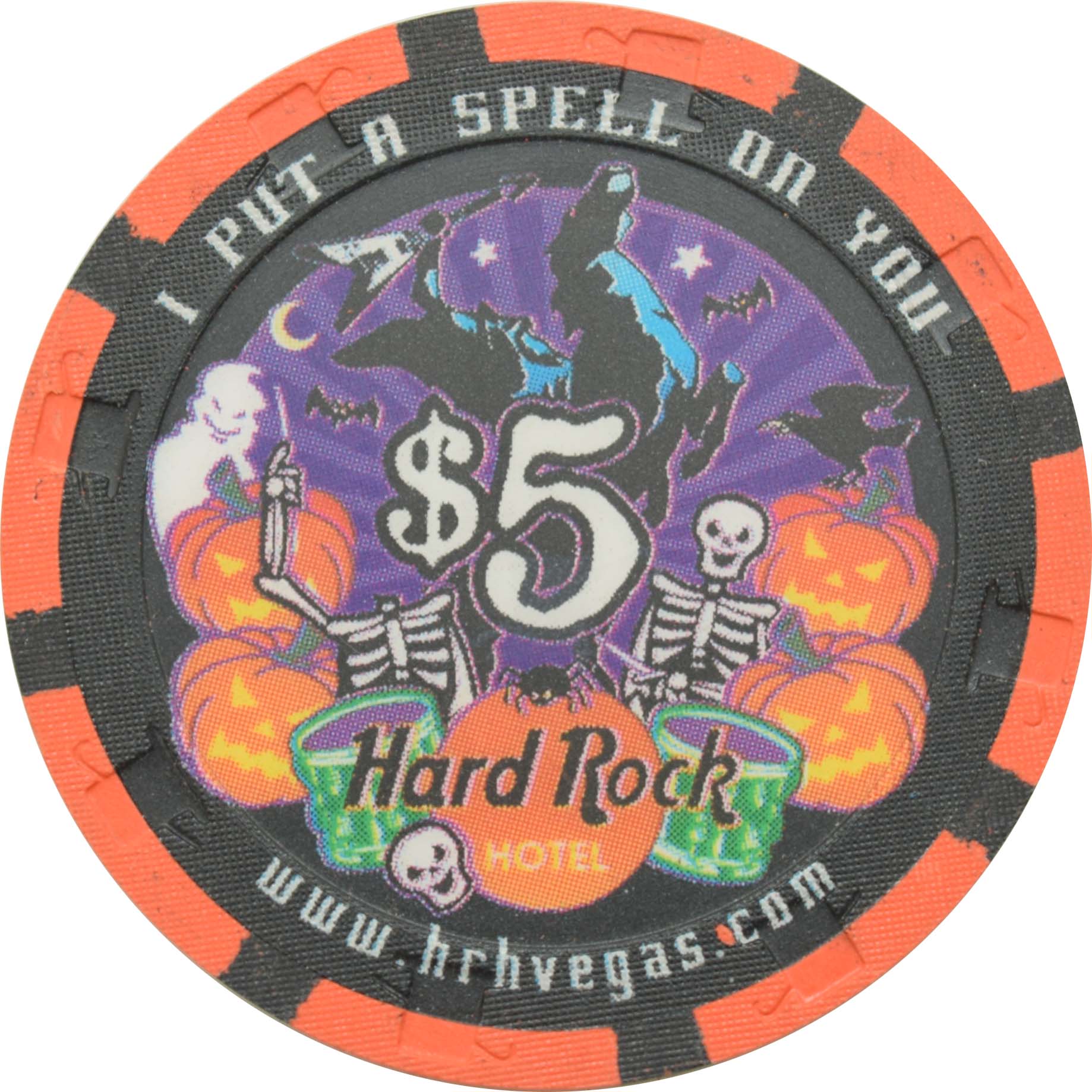 Hard Rock Hotel & Casino Las Vegas Nevada $5 Halloween Chip 1999