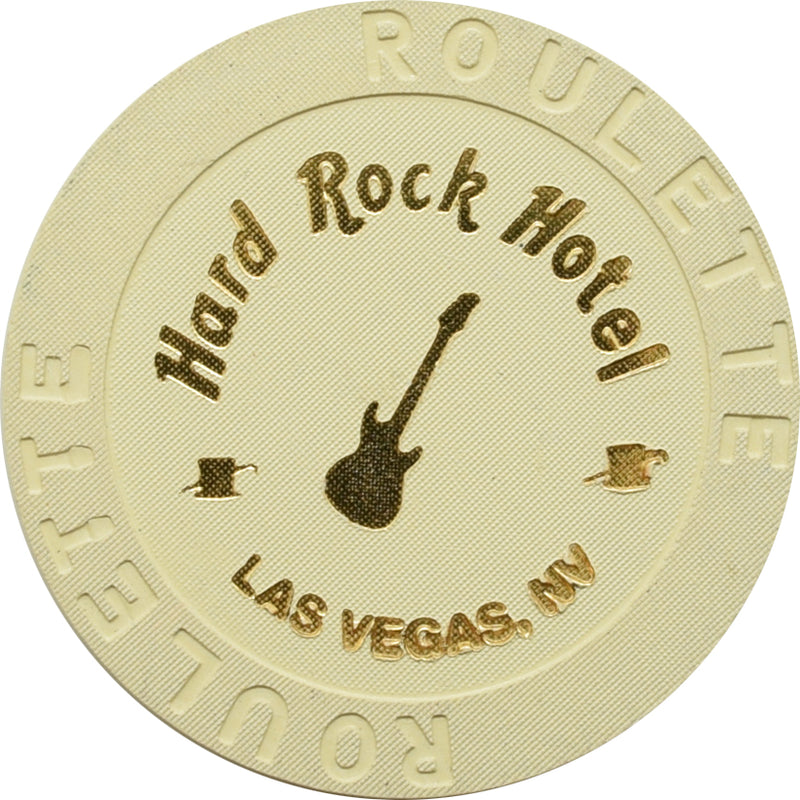 Hard Rock Hotel & Casino Biege Roulette Guitar Chip 2005