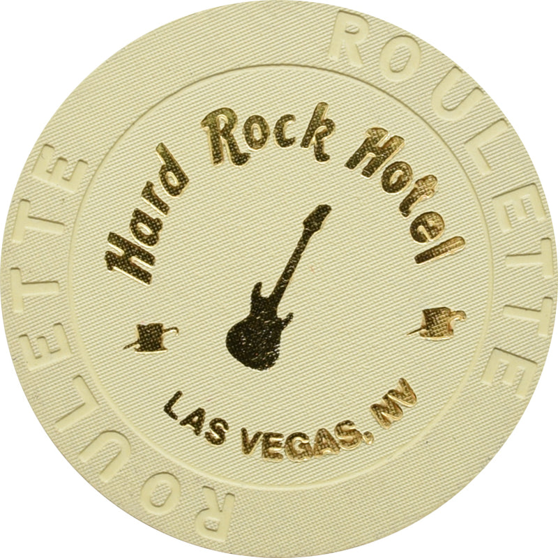 Hard Rock Hotel & Casino Biege Roulette Guitar Chip 2005