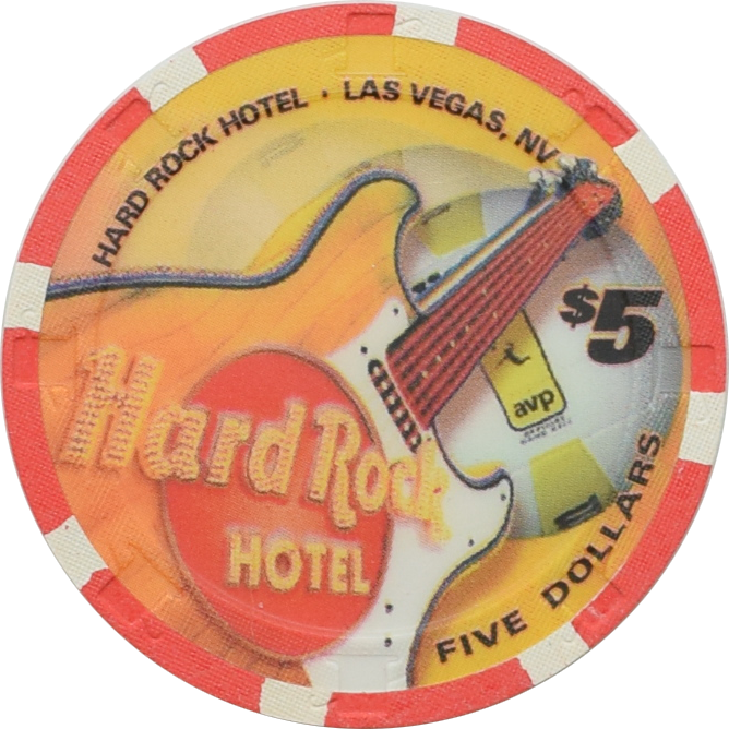 Hard Rock Hotel Casino Las Vegas Nevada $5 AVP Shootout Chip 2003