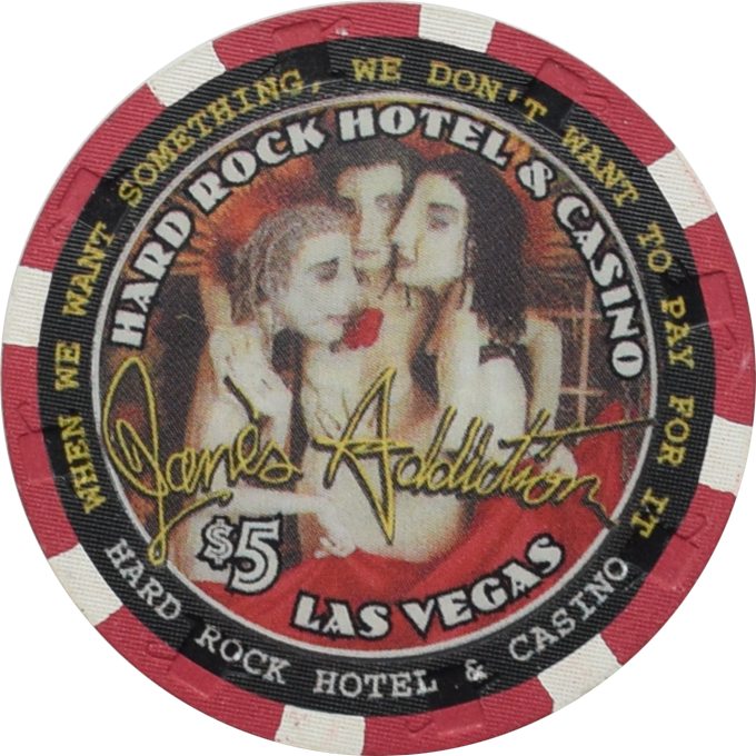 Hard Rock Hotel Casino Las Vegas Nevada $5 Jane's Addiction Chip 2001