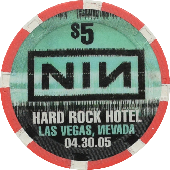 Hard Rock Hotel Casino Las Vegas Nevada $5 Nine Inch Nails (NIN) Chip 2005