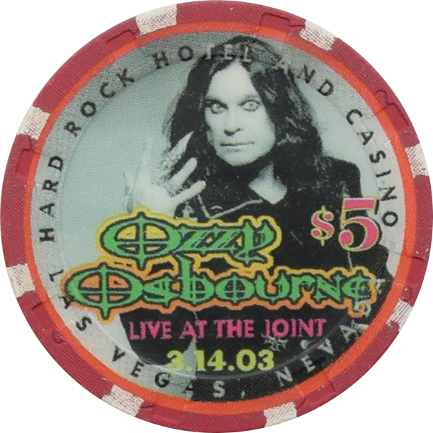 Hard Rock Hotel Casino Las Vegas Nevada $5 Ozzy Osbourne Chip 2003