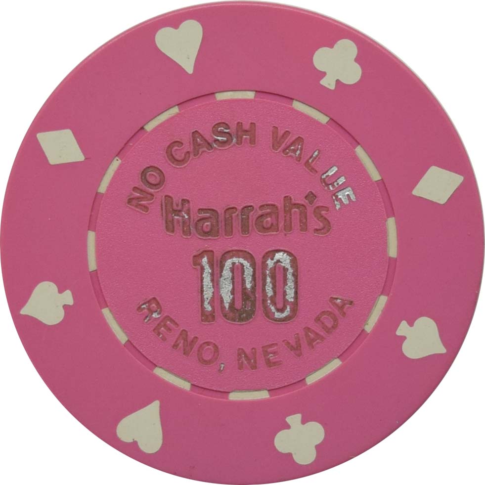 Harrah's Casino Reno Nevada $100 No Cash Value Chip 1988