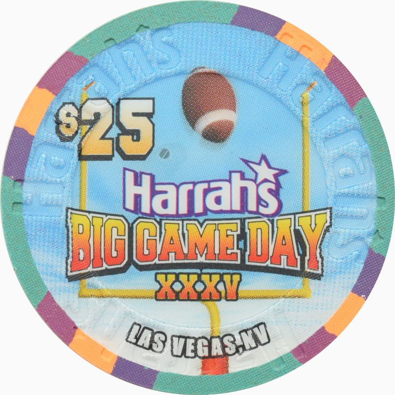 Harrah's Casino Las Vegas Nevada $25 Big Game Day XXXV Chip 2001