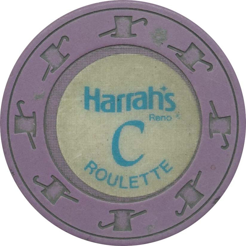 Harrah's Casino Reno Nevada Purple C Roulette Chip 1980s