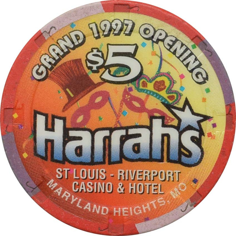 Harrah's Casino St Louis Missouri $5 Grand Opening Chip