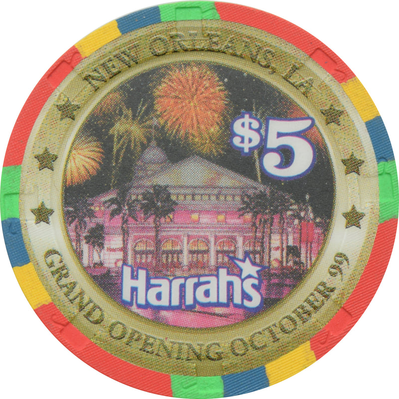 Harrah's Casino New Orleans Louisiana $5 Grand Opening Chip 1999