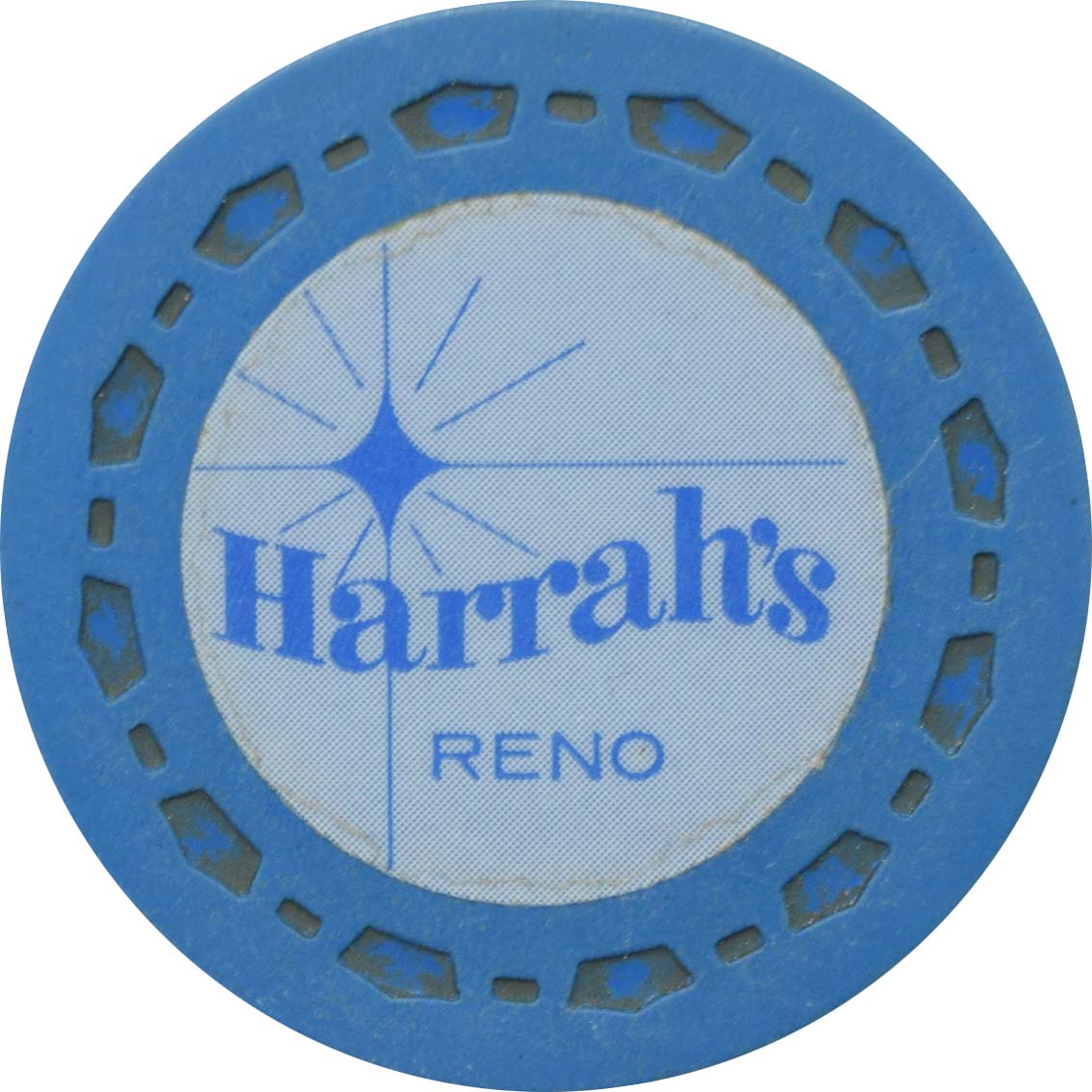 Harrah's Casino Reno Nevada Blue SmCrown Roulette Chip 1970