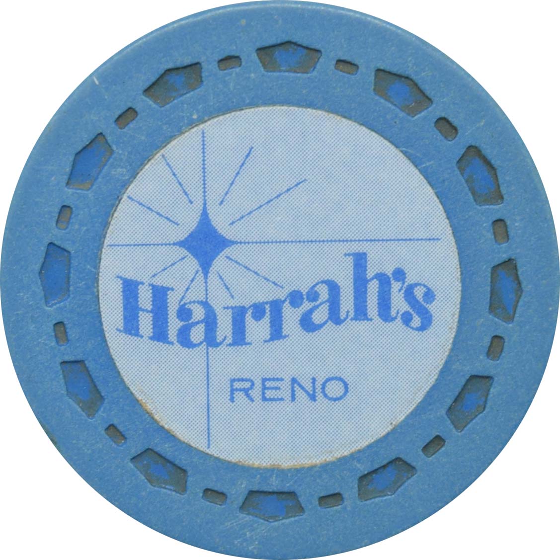 Harrah's Casino Reno Nevada Blue SmCrown Roulette Chip 1970