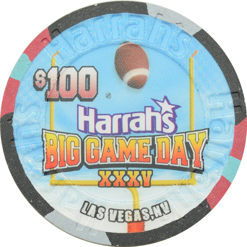 Harrah's Casino Las Vegas Nevada $100 Big Game Day XXXV Chip 2001