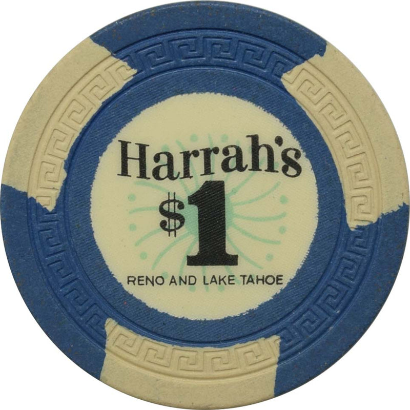 Harrah's Casino Reno & Lake Tahoe Nevada $1 Navy Chip 1964