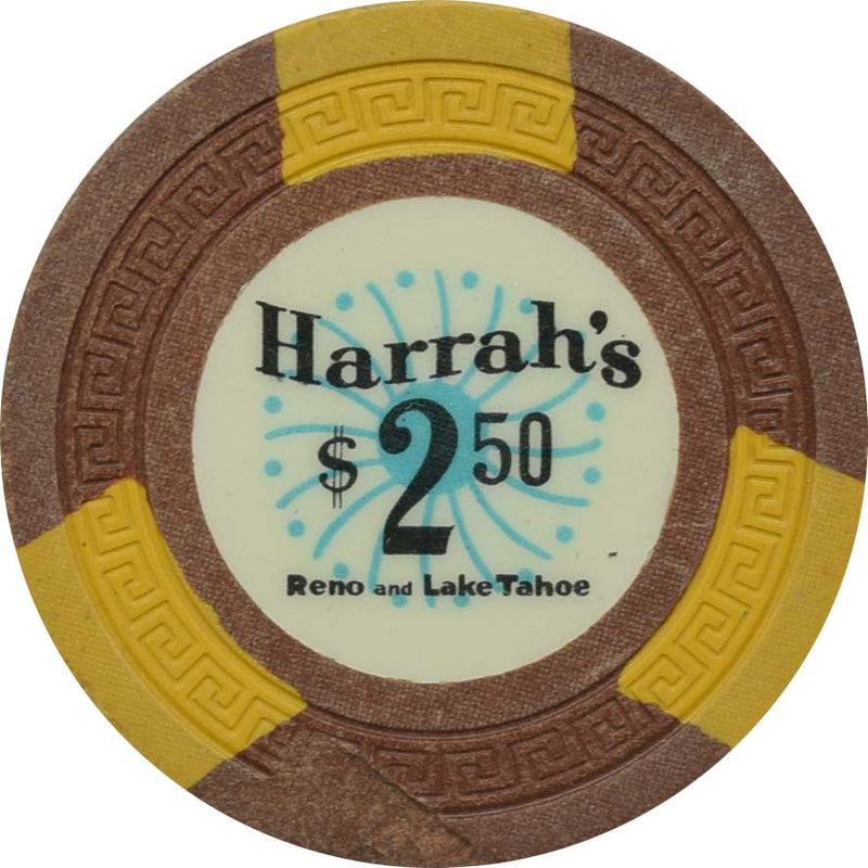 Harrah's Casino Reno & Lake Tahoe Nevada $2.50 Damaged Chip 1960s