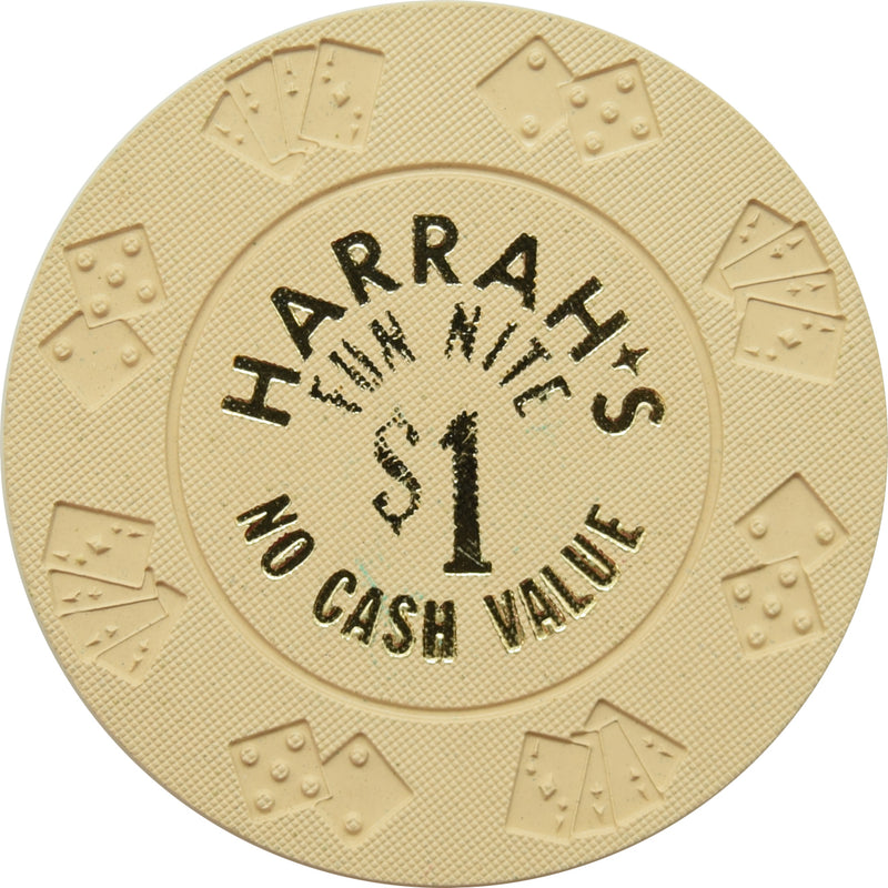 Harrah's Casino Atlantic City New Jersey Fun Nite $1 NCV Chip