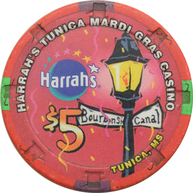 Harrahs Casino Tunica Mississippi $5 Chip Mardi Gras