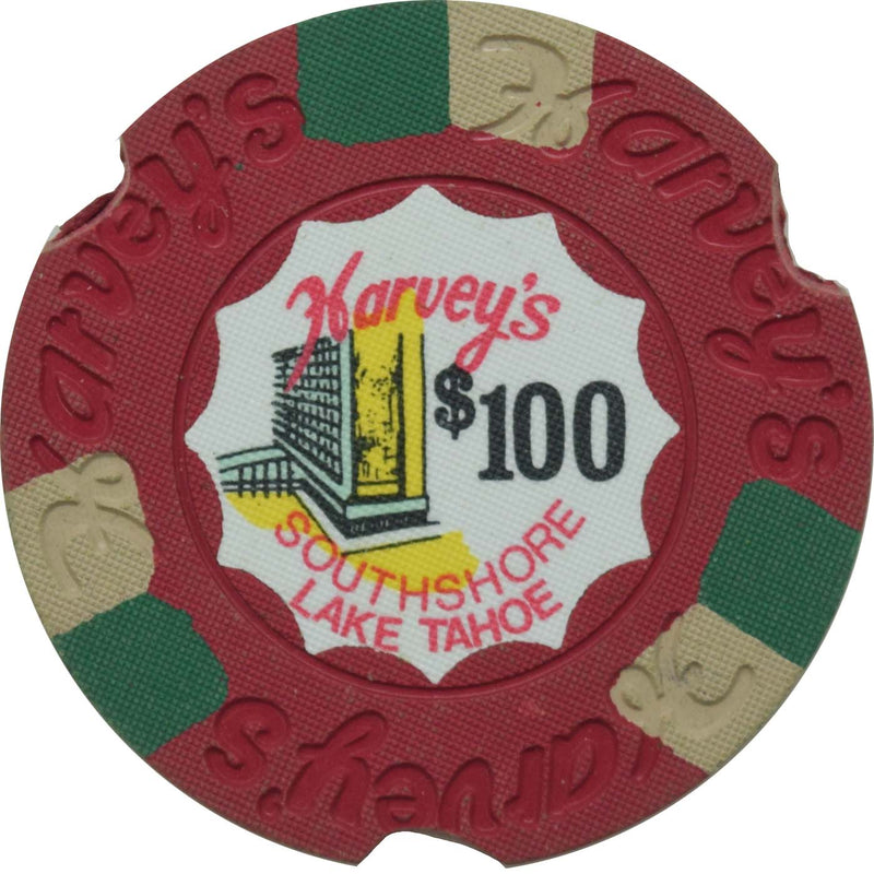 Harvey's Casino Lake Tahoe Nevada $100 Cancelled Chip 1973