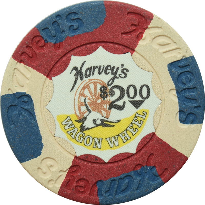 Harvey's Casino Lake Tahoe Nevada $2 Chip Without Panes 1970s