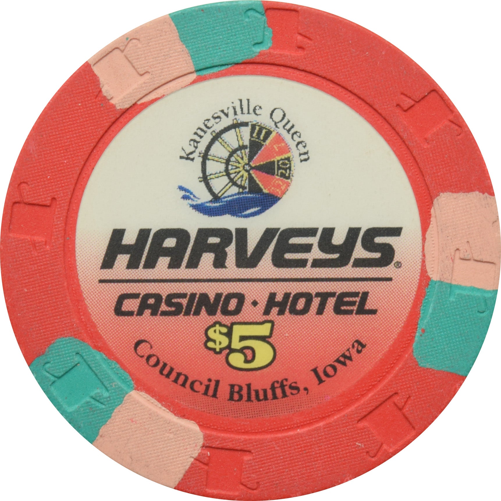 Harvey's Casino Council Bluffs Iowa $5 Chip