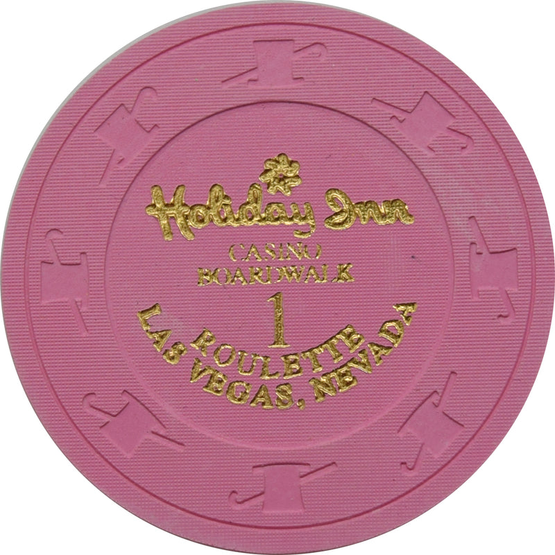 Holiday Inn Casino Boardwalk Pink Roulette 1 Chip Las Vegas Nevada 1995