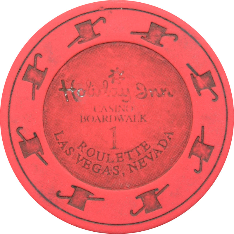 Holiday Inn Casino Boardwalk Hot Pink Roulette 1 Chip Las Vegas Nevada 1995