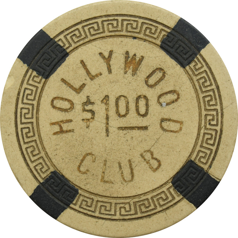 Hollywood Club Illegal Casino Toledo Ohio $1 Black Edge Spots Chip