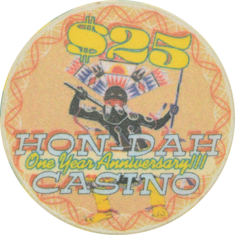 HON-DAH Resort Casino Pinetop Arizona $25 One Year Anniversary Chip