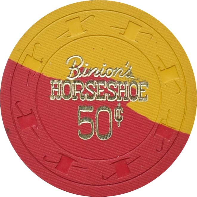 Horseshoe Club Casino Las Vegas Nevada 50 Cent Chip 1960s Red Dovetail