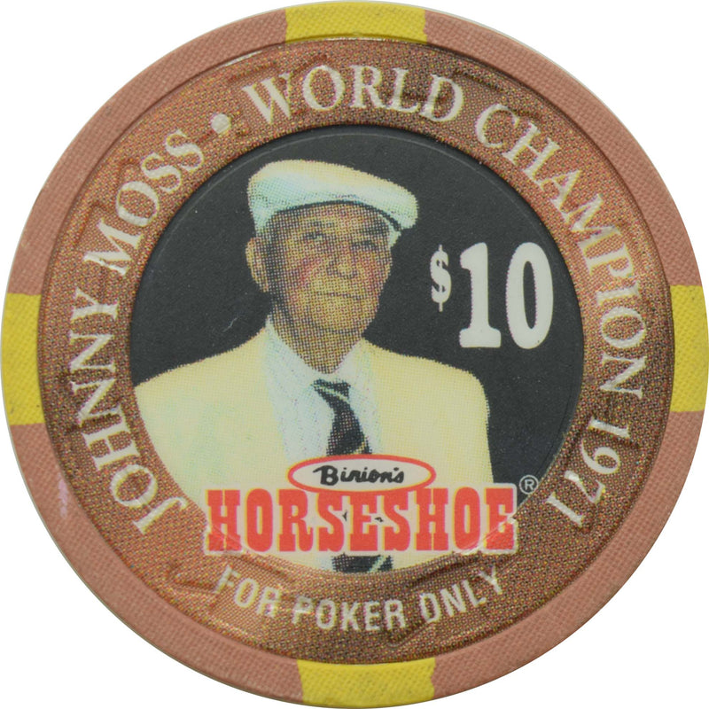 Horseshoe Club Casino Las Vegas Nevada $10 Johnny Moss Chip 1996