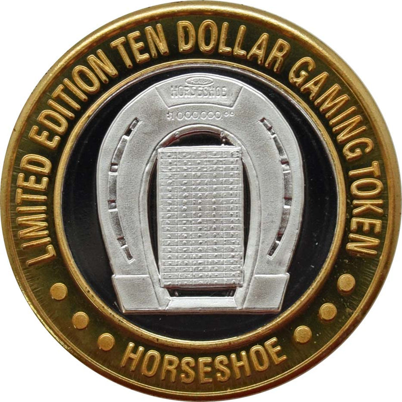 Horseshoe Club Casino Las Vegas "Horseshoe & Money" $10 Silver Strike .999 Fine Silver 1999