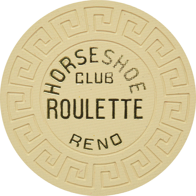 Horseshoe Club Casino Reno Nevada Cream Roulette Chip 1970s