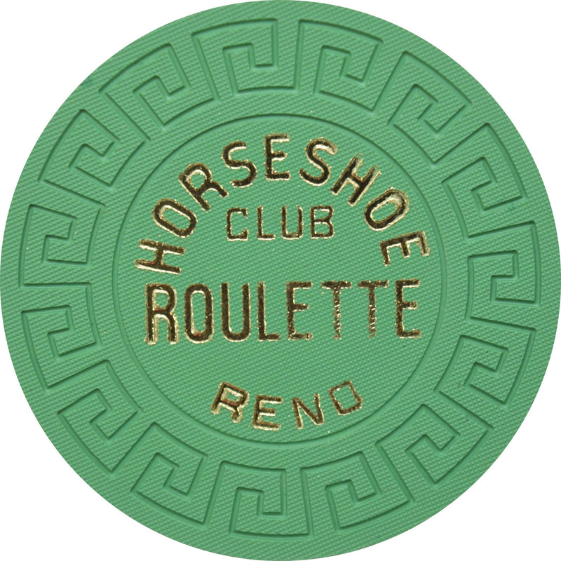 Horseshoe Club Casino Reno Nevada Green Roulette Chip 1970s